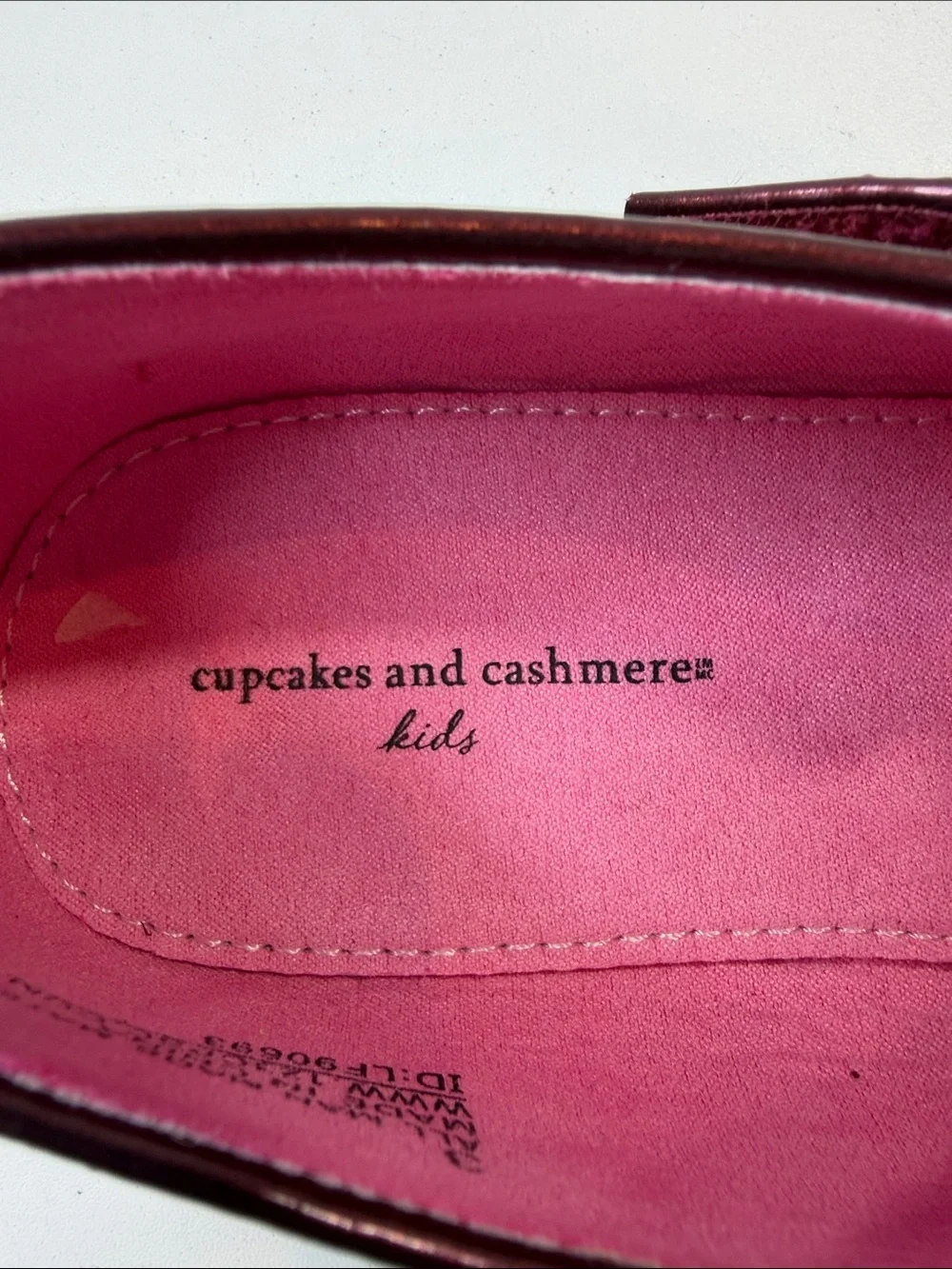 Cupcakes and Cashmere Kids Girls Metallic Burgundy Mary Jane Flats Size 3